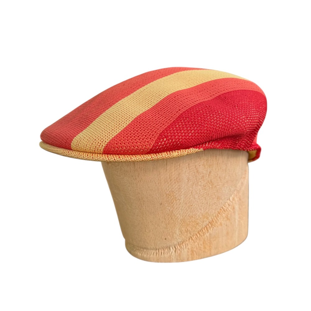Kangol Sym Stripe 504 Flat Cap Mens Large Red Yellow Striped Ivy Hat K3404
